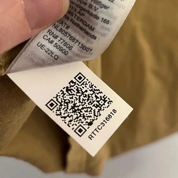 Tommy Hilfiger embroidered gold/brown Tee-Shirt size large - Picture 8 of 9